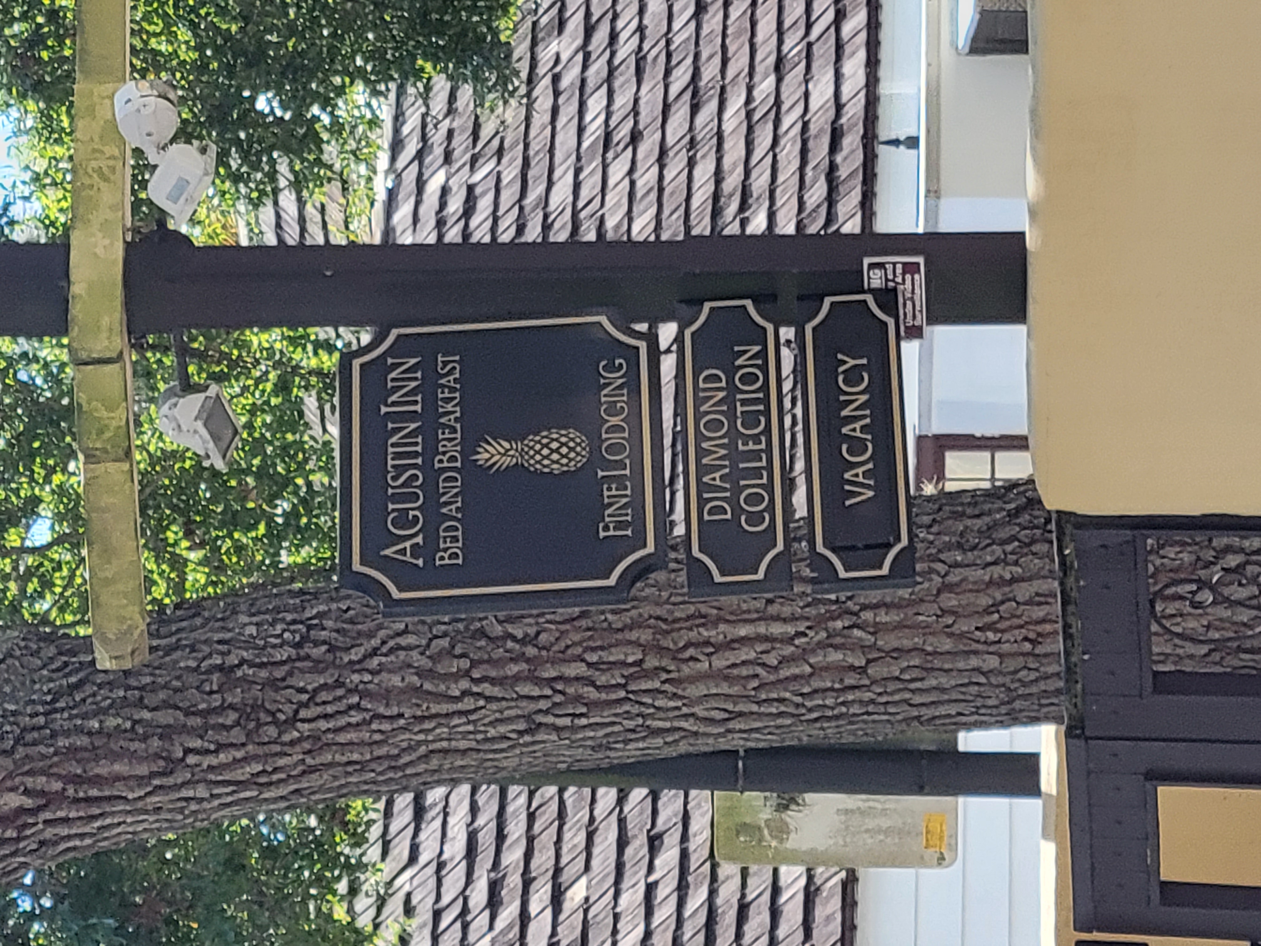 The road signs outside the Agustin Inn in Florida