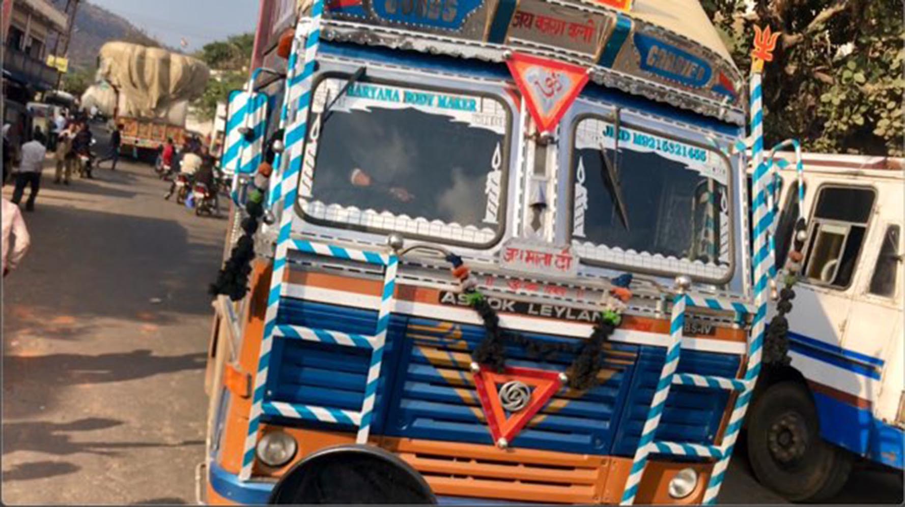 Colorful bus in Rajasthan
