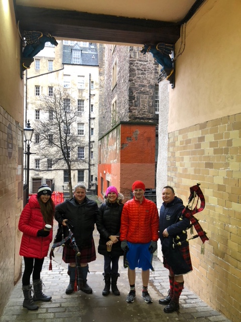 kilts and bagpipes in Edinburgh