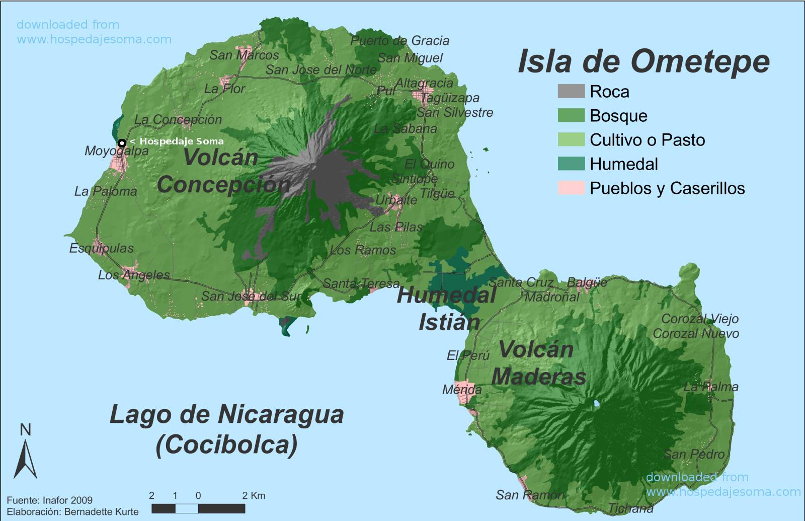 Ometepe map Nicaragua