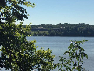 View of Mount Vernon, George Washington's home, from the Potomac.