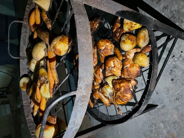 dinner on a bbq rack