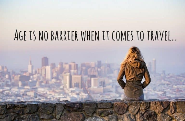 Girl looking out over a city - age is no barrier quote