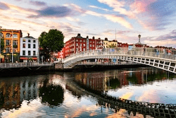 River Liffey bridge in Dublin, Ireland