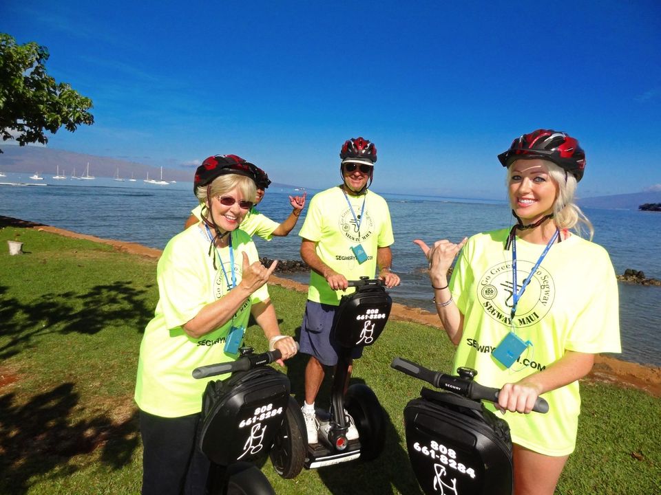 Ladies taking a segway tour at the beach