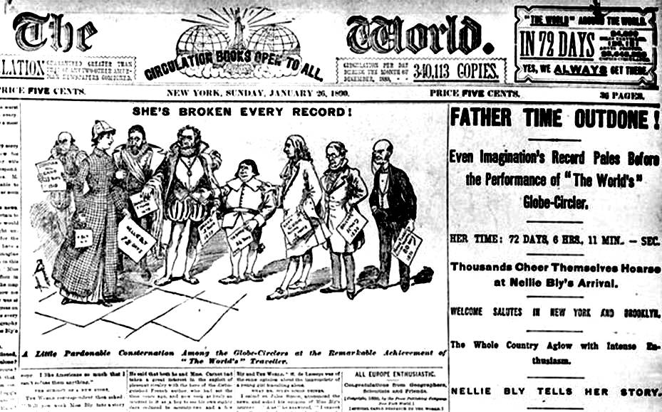 front page of The New York World, 26 January 1890