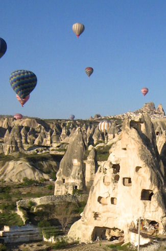 Hot air balloons aloft over Turkey
