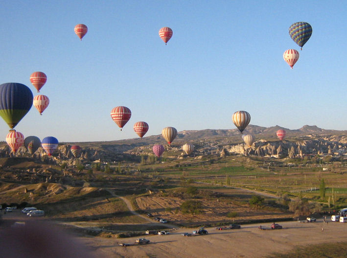 hot air balloons take to the sky