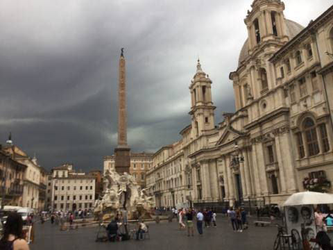 Black storm clouds over Rome