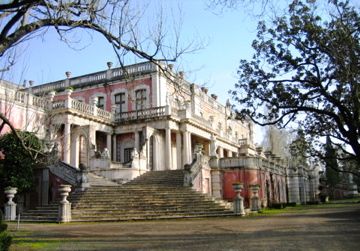 Outside view of Queluz National Palace from the from gardens