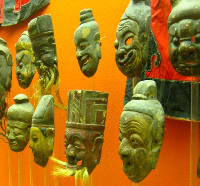 Masks saved from areas to be submerged by the 3 gorges dam project