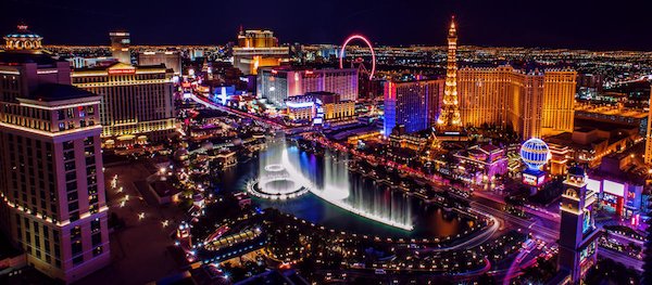 Las Vegas all lit up at night